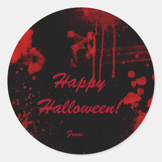 Halloween Blood Splatters Costume Party Favour Classic Round Sticker (Front)