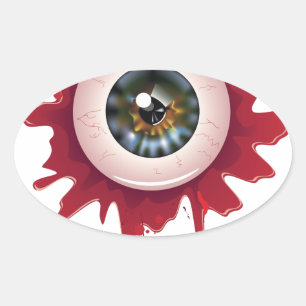 Halloween Bloody Eyeball3 Oval Sticker