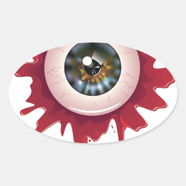 Halloween Bloody Eyeball3 Oval Sticker (Front)