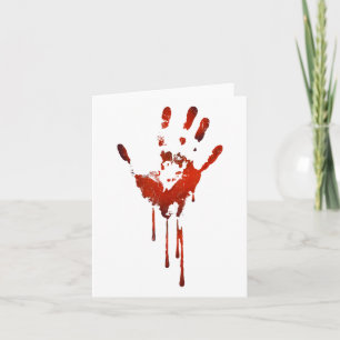 Halloween Bloody Hand Print Costume Zombie Outfit  Card
