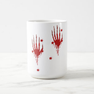 "Halloween Bloody Hands Mug - Scary Blood Splatz