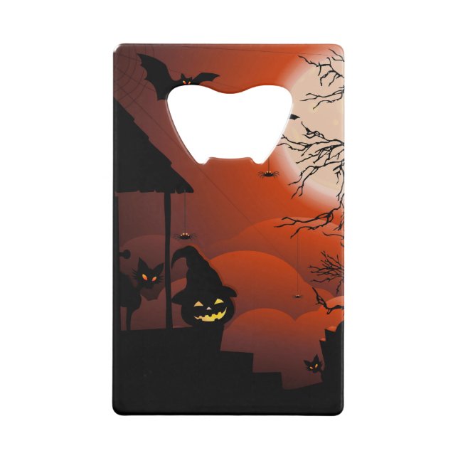 Halloween Bloody Moonlight Nightmare Credit Card Bottle Opener (Front)