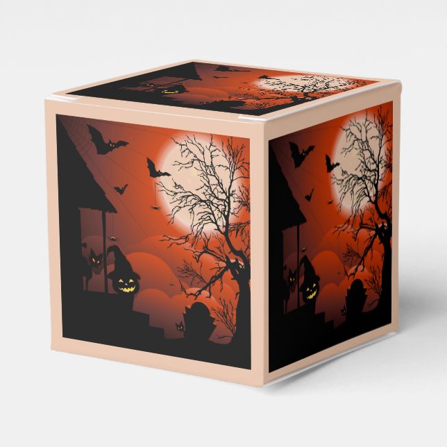 Halloween Bloody Moonlight Nightmare Favor Box (Front Side)