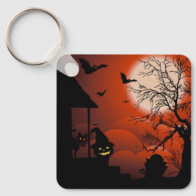 Halloween Bloody Moonlight Nightmare Keychain (Front)