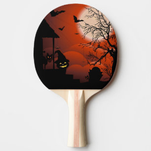 Halloween Bloody Moonlight Nightmare Ping Pong Paddle