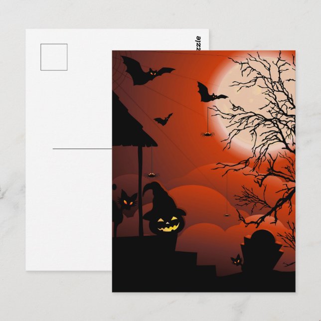 Halloween Bloody Moonlight Nightmare Postcard (Front/Back)