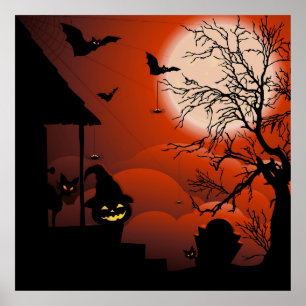 Halloween Bloody Moonlight Nightmare Poster