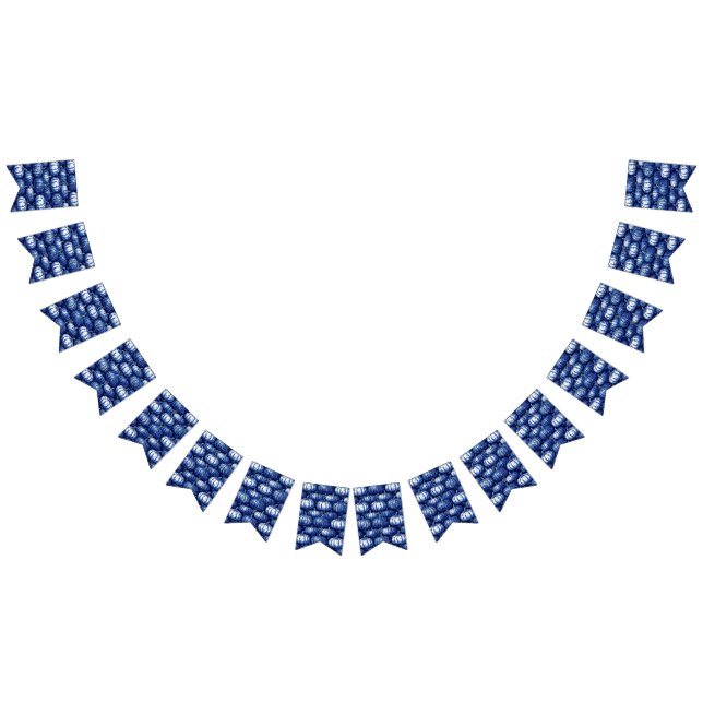 Halloween Blue and White Pumpkin Bunting Flags (All)