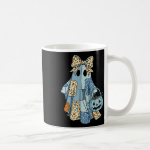 Halloween Blue Denim Boo Ghost Floral Coquette Fal Coffee Mug