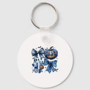 Halloween Blue Denim Ghost Patchwork Soky Ghost  Keychain