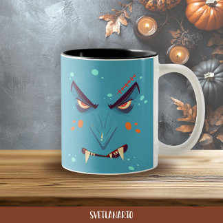 Halloween Blue Grumpy Vampire Coffee Mug