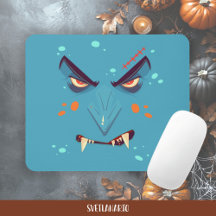 Halloween Blue Grumpy Vampire Mousepad