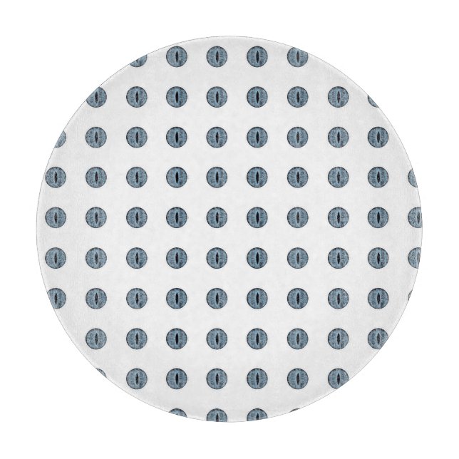 Halloween Blue Polka Dot Eyes Cutting Board (Front)