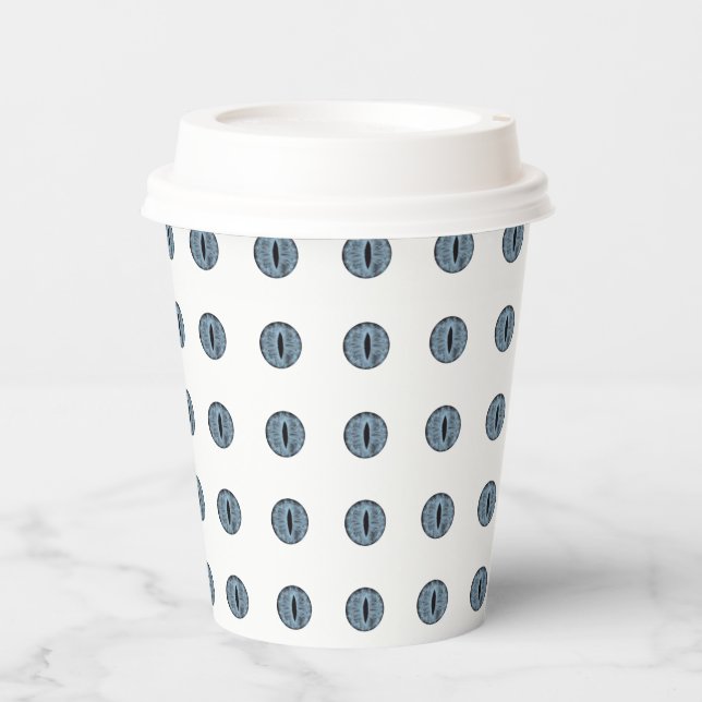 Halloween Blue Polka Dot Eyes Paper Cups (Front)