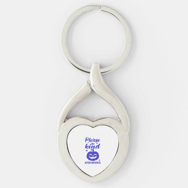 Halloween Blue Pumpkin Autisim Awareness Keychain (Front)
