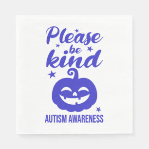 Halloween Blue Pumpkin Autisim Awareness Napkin
