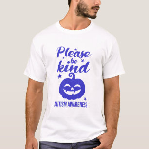Halloween Blue Pumpkin Autisim Awareness T-Shirt