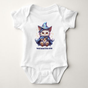 Halloween Blue Witch Kitten Baby Bodysuit
