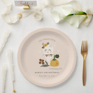 Halloween Blush Ghost Little Boo Any Age Birthday Paper Plate