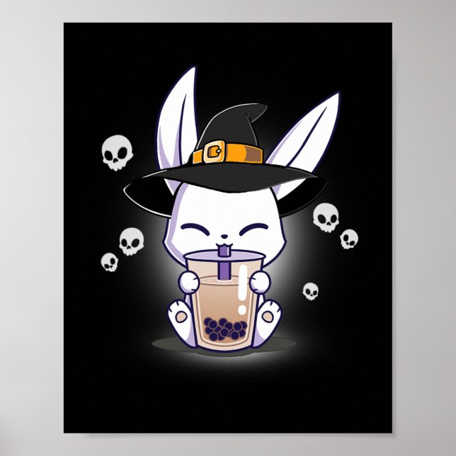 Halloween Bo Bunny Kawaii Anime Witch Bunny Bo  Poster (Front)
