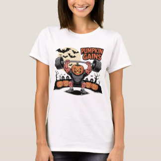 Halloween bodybuilder citrouille drôle t-shirt