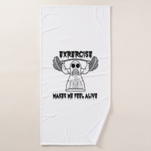 Halloween Bodybuilder Gym Fitness - Ghost Workout Bath Towel