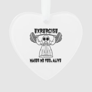 Halloween Bodybuilder Gym Fitness - Ghost Workout Ornament