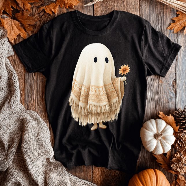 Halloween Boho Macrame Fringe Retro Orange Flower T-Shirt (Halloween Boho Macrame Fringe Retro Orange Flower T-Shirt)