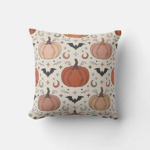 Halloween Boho pattern Throw Pillow