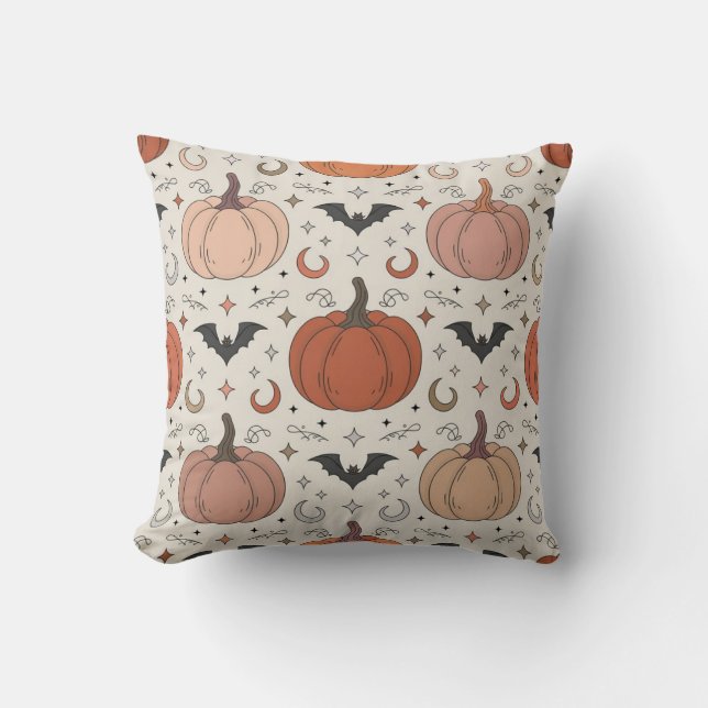 Halloween Boho pattern Throw Pillow (Front)