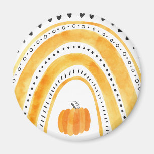 Halloween Boho Rainbow & Pumpkin Pattern Magnet