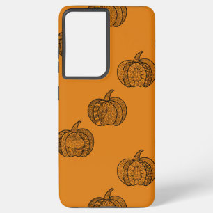 Halloween boho Zentangle ® inspired pumpkin Autumn Samsung Galaxy Case