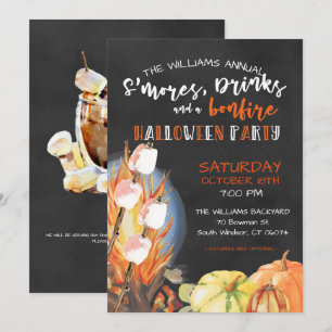 Halloween Bonfire Party Invitation