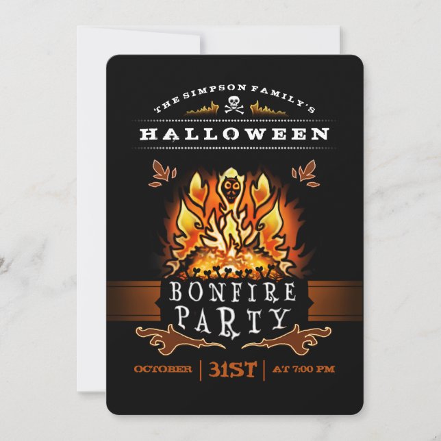 Halloween Bonfire Party Invitation (Front)
