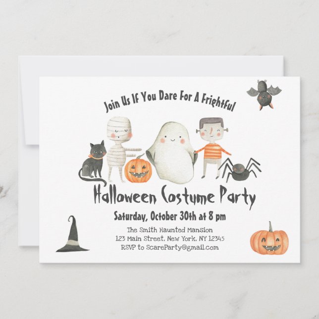 Halloween Boo Bash Invitation-Costume Party-Spooky Invitation (Front)