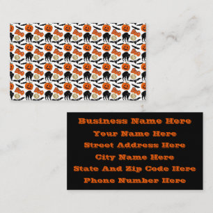 Halloween Boo Bats Cat Pumpkin And Moon Drawing Business Card