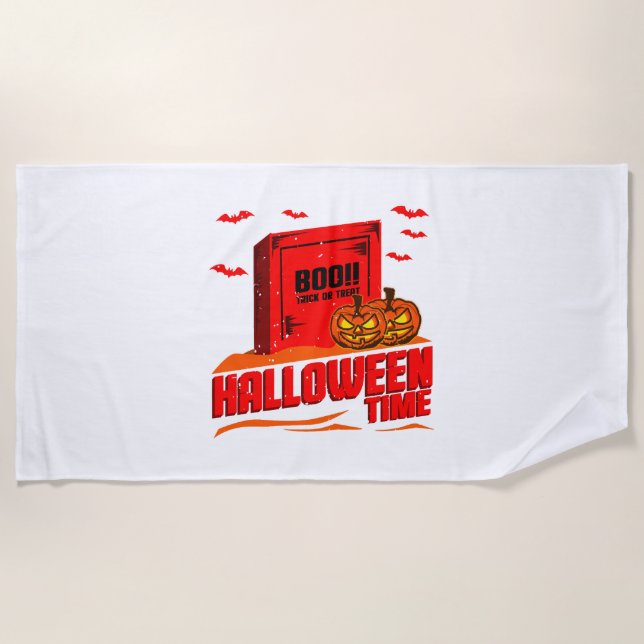 Halloween Boo                             Beach Towel (Front)