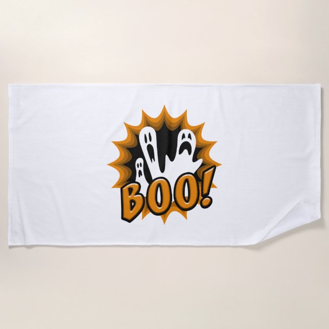 Halloween Boo! Beach Towel (Front)