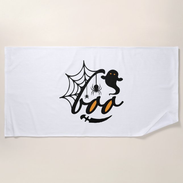 Halloween Boo                   Beach Towel (Front)