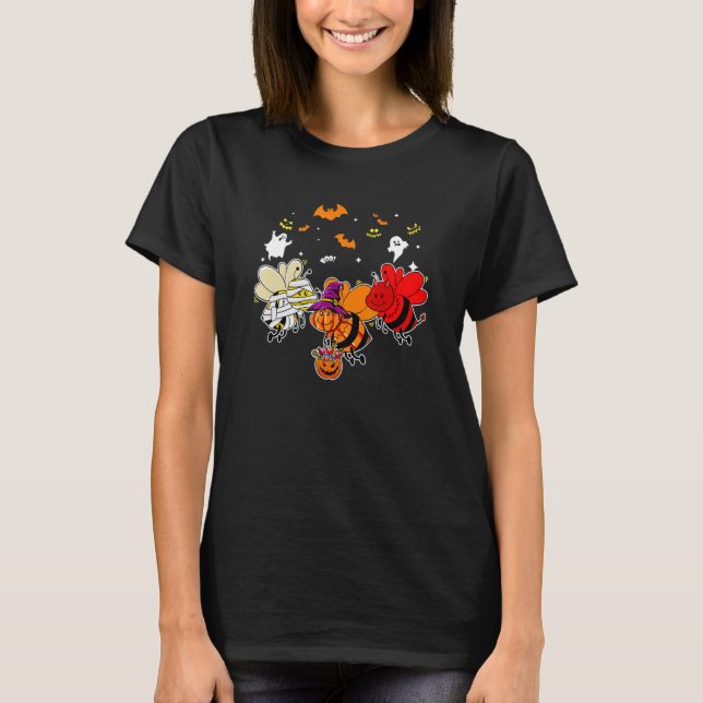 Halloween Boo Bee Ghoul Mummy Vampire Halloween Co T-Shirt (Front)
