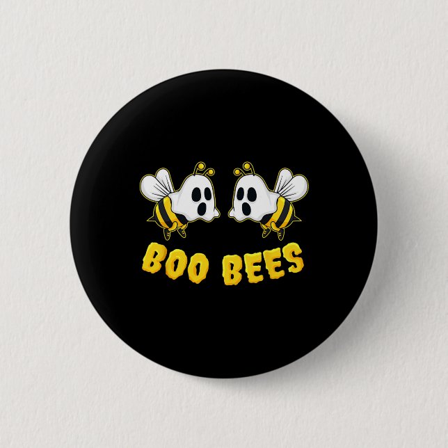 Halloween Boo Bees Matching Couples Fun  2 Inch Round Button (Front)