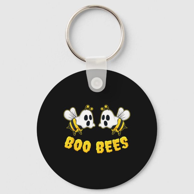 Halloween Boo Bees Matching Couples Fun  Keychain (Front)