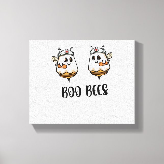 Halloween Boo Bees Nurse Classic T-Shirt Canvas Print (Front)
