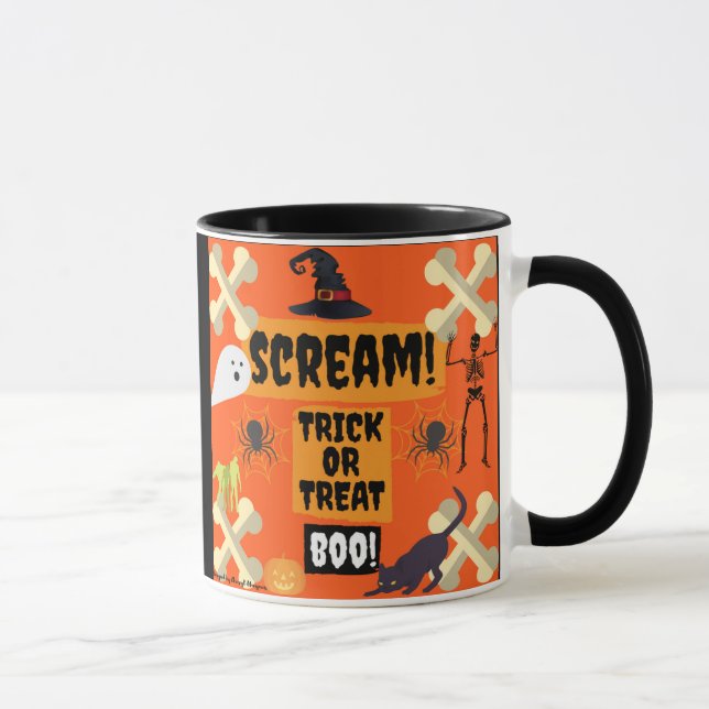 Halloween Boo! Black 11 oz Combo Mug (Right)