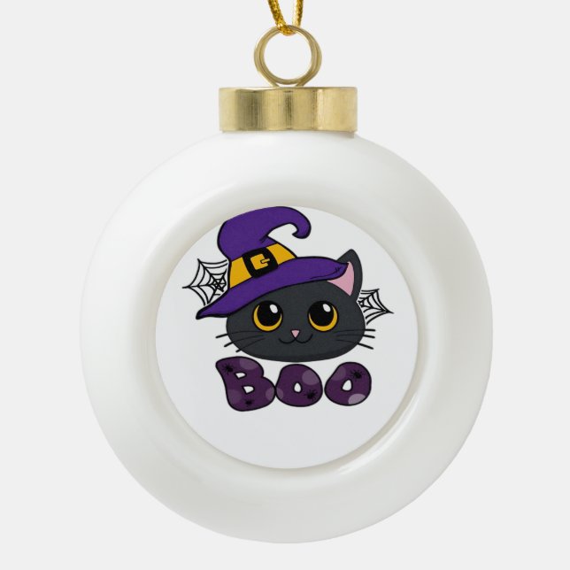 Halloween Boo Boo Crew Classic T-Shirt Ceramic Ball Christmas Ornament (Front)