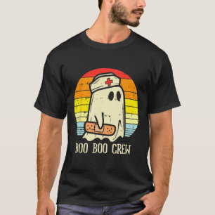 Halloween Boo Boo Crew Ghost Nurse Retro Halloween T-Shirt