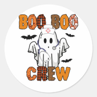 Halloween Boo Boo Crew Nurse Birthday Classic Round Sticker
