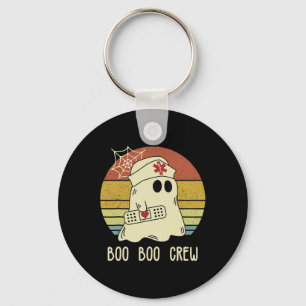 Halloween Boo Boo Crew Nurse Ghost Women Hallowee Keychain