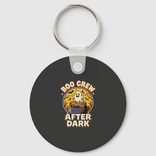 Halloween Boo Crew Badge Keychain (Front)