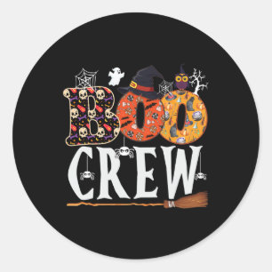 Halloween Boo Crew Funny Men Women Kids Classic Round Sticker